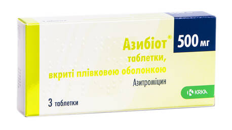 Азибіот таблетки 500 мг 3 шт