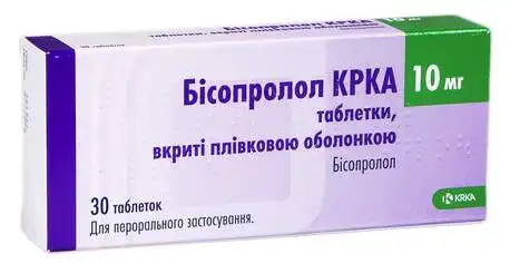 Бісопролол КРКА таблетки 10 мг 30 шт