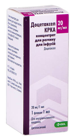 Доцетаксел КРКА концентрат для інфузій 20 мг/мл 1 мл 1 флакон