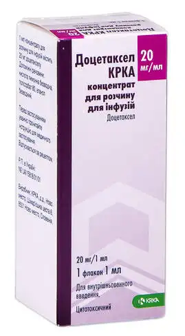 Доцетаксел КРКА концентрат для інфузій 20 мг/мл 1 мл 1 флакон