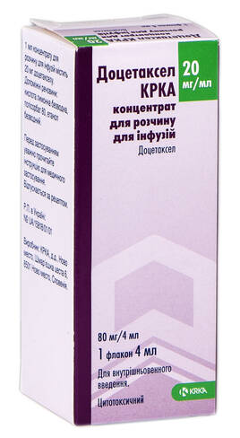 Доцетаксел КРКА концентрат для інфузій 20 мг/мл 4 мл 1 флакон
