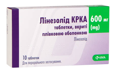 Лінезолід КРКА таблетки 600 мг 10 шт