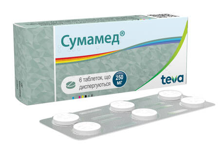 Сумамед таблетки дисперговані 250 мг 6 шт