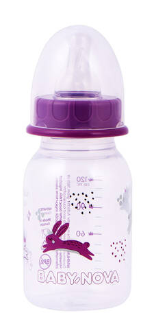 Baby-Nova Пляшечка для годування пластикова декорована 120 мл 1 шт
