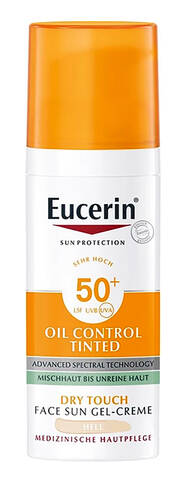 Eucerin Sun Protection Гель-крем сонцезахисний для обличчя з тонуючим ефектом Оіл Контрол світлий SPF50+ 50 мл 1 флакон