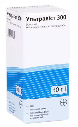 Ультравіст 300 розчин для ін'єкцій та інфузій 300 мг/мл 100 мл 1 флакон