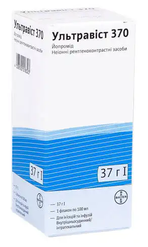 Ультравіст 370 розчин для ін'єкцій та інфузій 370 мг/мл 100 мл 1 флакон