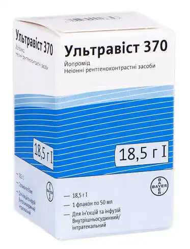 Ультравіст 370 розчин для ін'єкцій та інфузій 370 мг/мл 50 мл 1 флакон