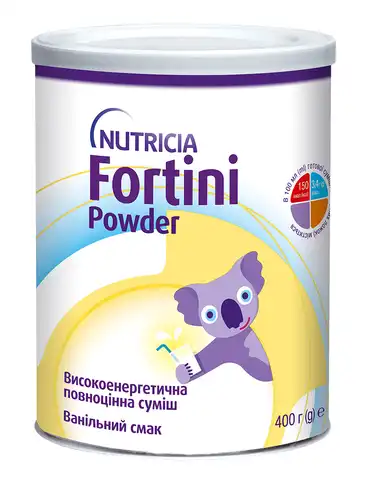 Nutricia Fortini Powder Ентеральне харчування з ванільним смаком для дітей від 1 року та старше 400 г 1 банка