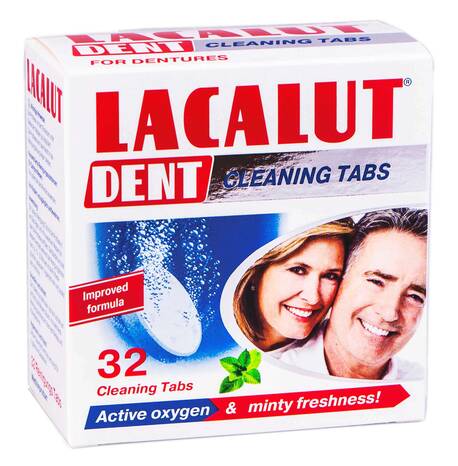 Lacalut Dent Таблетки для очистки зубних протезів 32 шт