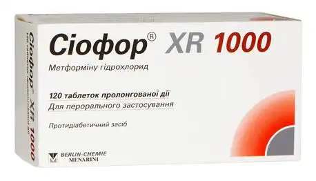 Сіофор XR 1000 таблетки 1000 мг 120 шт