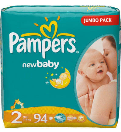 Pampers New Baby-Dry 2 Mini Підгузки дитячі 3-6 кг 94 шт