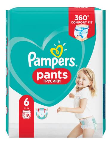 Pampers Pants 6 Extra large Підгузки-трусики дитячі 15+ кг 19 шт
