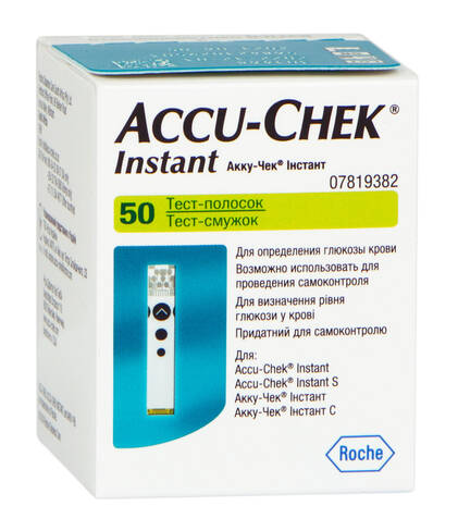 Accu-Chek Instant Тест-смужки для контролю рівня глюкози у крові 50 шт