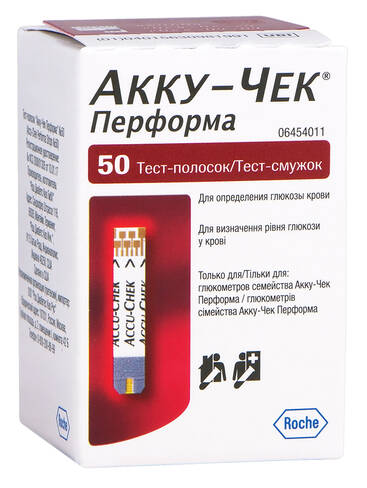 Accu-Chek Performa Тест-смужки для контролю рівня глюкози у крові 50 шт