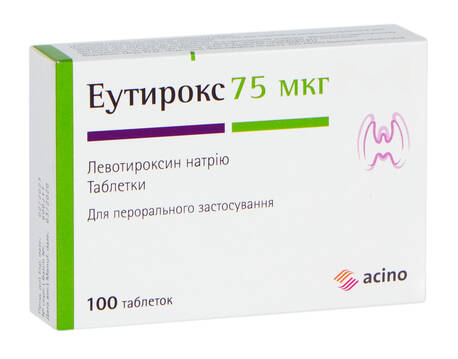 Еутирокс таблетки 75 мкг 100 шт