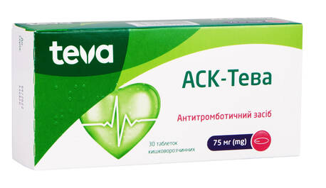 АСК Тева таблетки 75 мг 30 шт