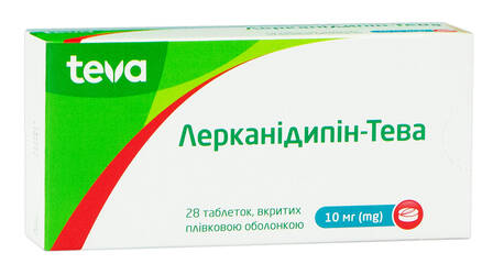 Лерканідипін Тева таблетки 10 мг 28 шт