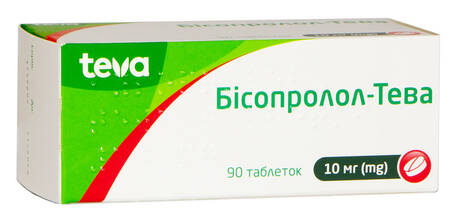 Бісопролол Тева таблетки 10 мг 90 шт