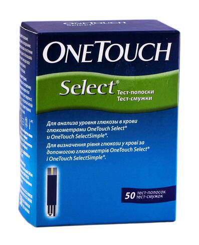OneTouch Select Тест-смужки для визначення рівня глюкози у крові 50 шт