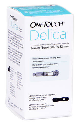 OneTouch Delica Ланцети тонкі 30G/0.32 мм 25 шт loading=