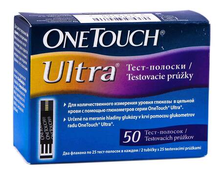 OneTouch Ultra  Тест-смужки для вимірювання рівня глюкози в крові 50 шт loading=