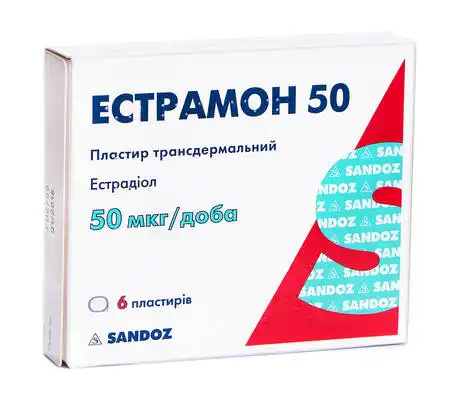 Естрамон 50 пластир трансдермальний 50 мкг/доба 6 шт