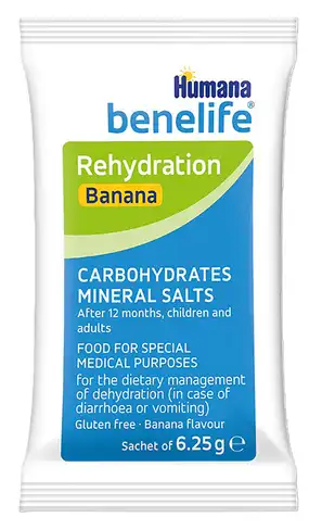 Humana Бенелайф Регідрейшн Суміш регідраційна зі смаком банану для дітей від 1 року та дорослих 1 пакет