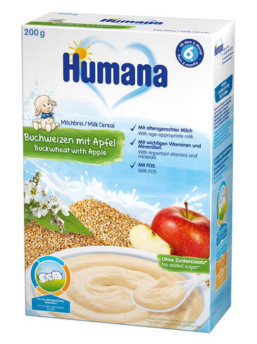 Humana Каша молочна гречана з яблуком від 6 місяців 200 г 1 коробка