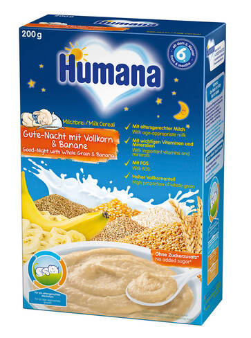 Humana Каша молочна з бананом багатозлакова Солодкі сни від 6 місяців 200 г 1 коробка