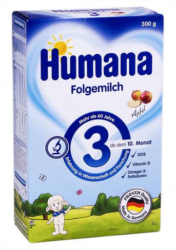 Humana 3 Молочна суміш з пребіотиками і яблуками від 10 місяців 300 г 1 коробка