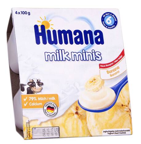 Humana Йогурт з бананом від 6 місяців 4х100 г 1 набір