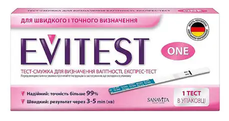 Evitest One Тест-смужка для визначення вагітності 1 шт