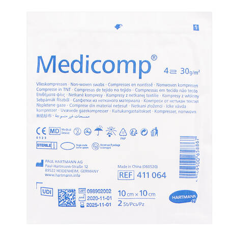 Medicomp Серветки з нетканого матеріалу стерильна 10см х 10см 1 шт