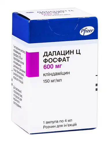 Далацин Ц фосфат розчин для ін'єкцій 150 мг/мл 4 мл 1 ампула