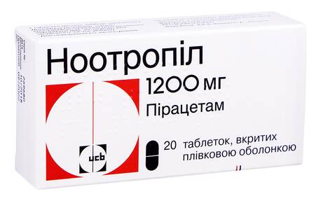 Ноотропіл таблетки 1200 мг 20 шт loading=
