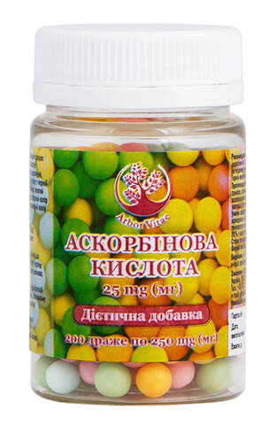 Arbor Vitae Аскорбінова кислота драже 25 мг 200 шт