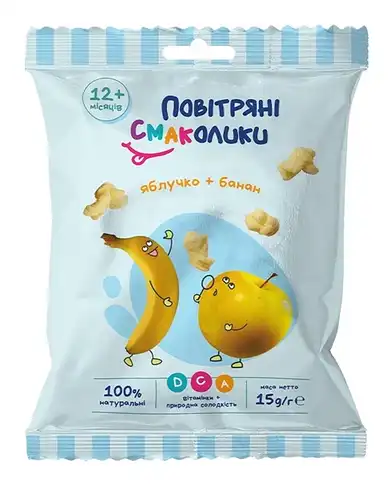 Повітряні смаколики яблуко-банан 15 г 1 пакет
