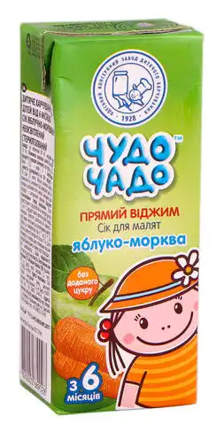 Чудо-Чадо Сік яблучно-морквяний з 6 місяців 200 мл 1 пакет