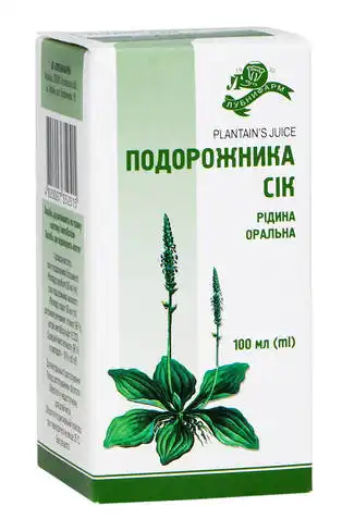 Подорожника сік рідина оральна 100 мл 1 флакон