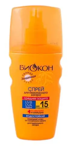 Біокон Спрей для безпечної засмаги SPF-15 160 мл 1 туба