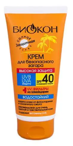 Біокон Крем для безпечної засмаги SPF-40 160 мл 1 туба