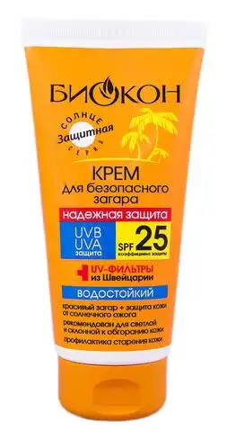 Біокон Крем для безпечної засмаги SPF-25 160 мл 1 туба