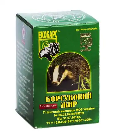 Екобарс Борсуковий жир капсули 0,3 г 100 шт