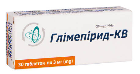 Глімепірид КВ таблетки 3 мг 30 шт