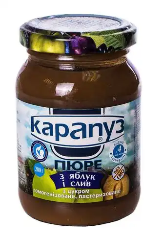 Карапуз Пюре з яблук і слив від 4 місяців 200 г 1 банка