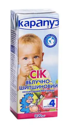 Карапуз Сік яблучно-шипшиновий від 4 місяців 200 мл 1 пакет