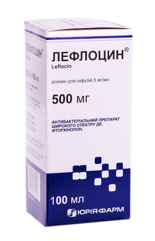 Лефлоцин розчин для інфузій 5 мг/мл 100 мл 1 флакон