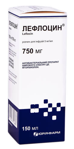 Лефлоцин розчин для інфузій 5 мг/мл 150 мл 1 флакон