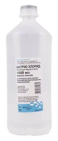 Натрію хлорид розчин для інфузій 9 мг/мл 1 000 мл 1 флакон